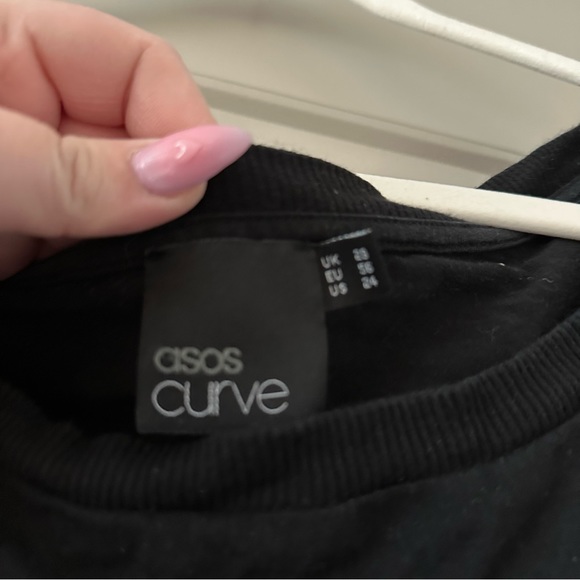 asos curve black long sleeve sweater - Picture 3 of 3
